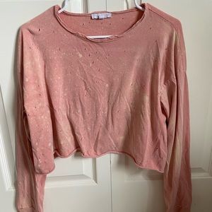 distressed and bleached long sleeve tee